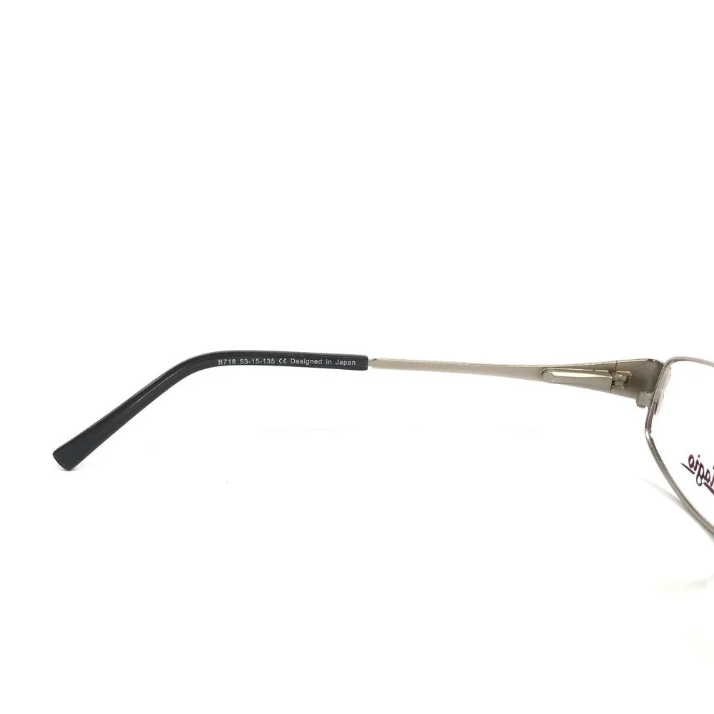 Bellagio Petite Eyeglasses Frames B718 C01 Shiny Silver Oval Wire Rim 53-15-135